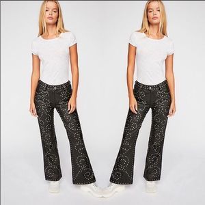 Free People | Leather Studded Flare NWT Pants